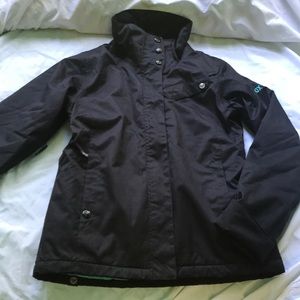Roxy size XS black jacket teal interior EUC!!!